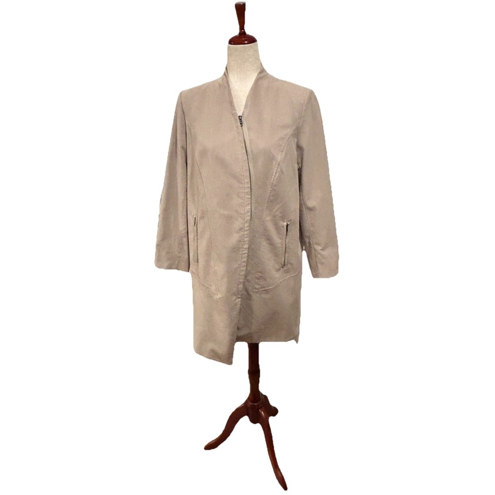 Helmut Lang Heavy Cotton Asymmetrical Jacket Beige Lined Women's Medium